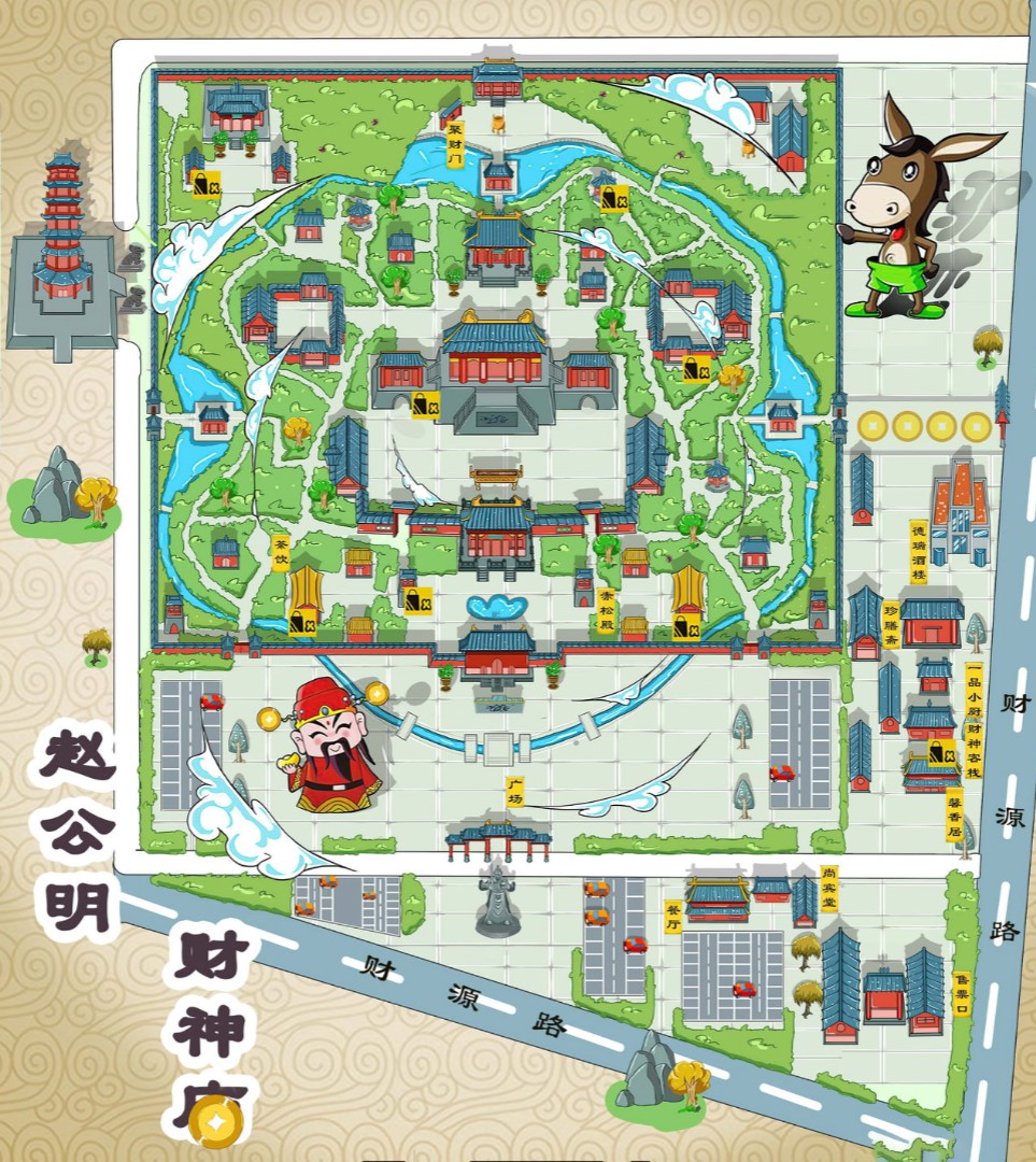 濮阳寺庙类手绘地图